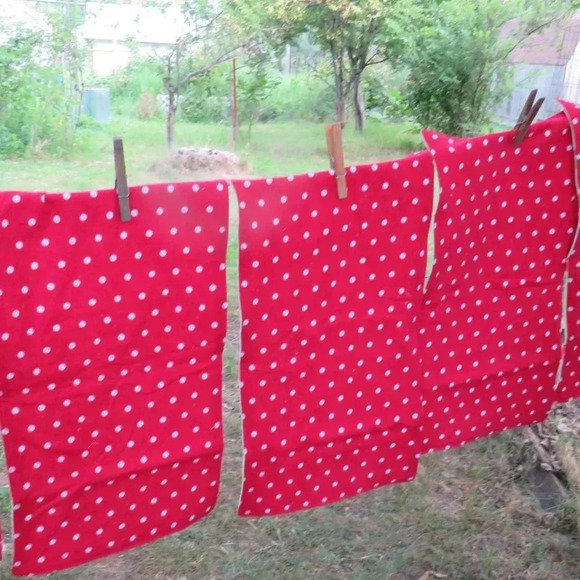 Burp Cloth, Flannel, Reversible Lady Bugs and Polka Dots, Set of 3 - Picture 4 of 5